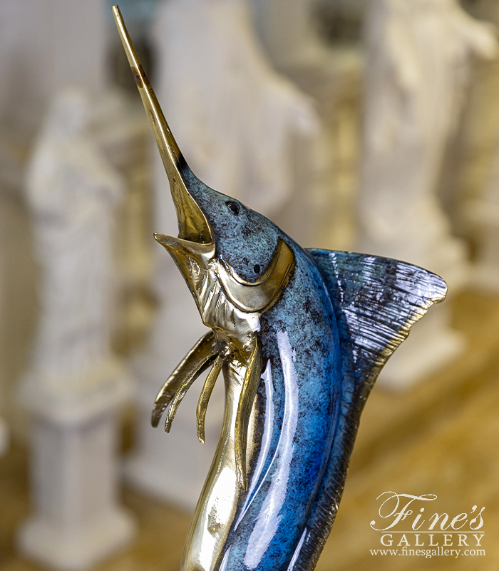 Bronze Statues  - Jumping Marlin Bronze Sculpture - BS-1723